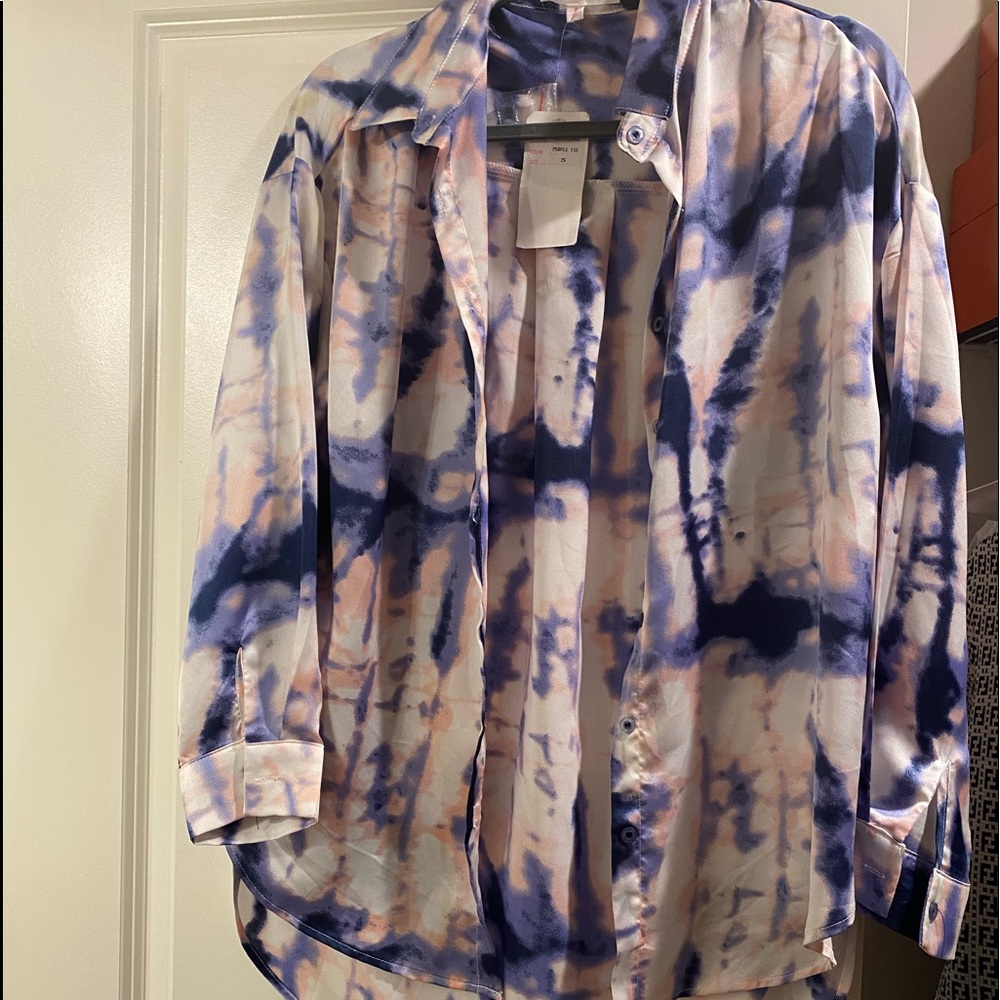 Pink purple and blue shirt